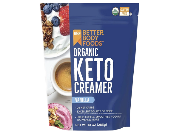 BetterBody Foods Organic Keto Creamer, Vanilla Creamer, Dairy-Free, Gluten-Free, 10 oz, white, 1 Count