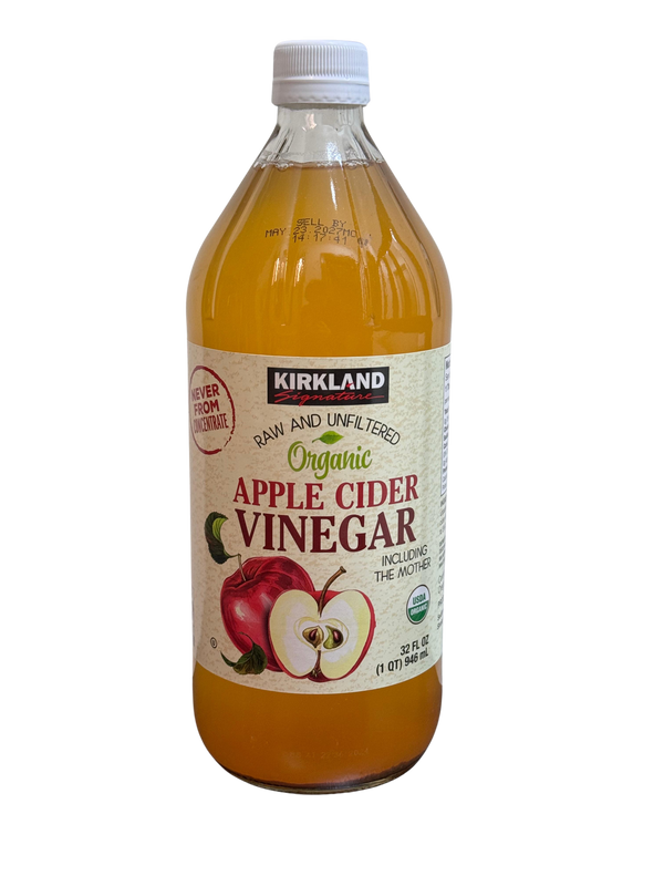 Kirkland Organic Raw Unfiltered Apple Cider Vinegar with the mother, 946 ml. 32 FL oz.