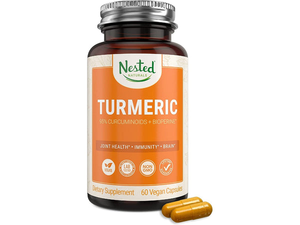 Turmeric Curcumin with BioPerine (Black Pepper Extract) | 1000mg Pure Turmeric Root Extract with 95% Curcuminoids | 100% Vegan & Non-GMO | Joint Support & Healthy Inflammatory Response Supplement