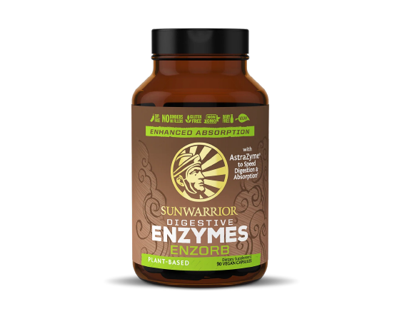 Enzyme By Sunwarrior Enzorb - إنزيمات نباتية نباتية هضمية مع البروبيوتيك - مكملات أساسية لدعم الصحة المثلى - للرجال والنساء