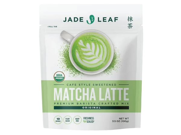 Matcha Latte Mix Organic Jade Leaf - Cafe Style Sweetened Blend - Sweet Matcha Green Tea Powder
