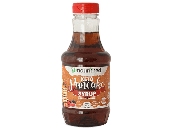 Keto Pancake Maple Syrup by So Nourished - 16 FL OZ - 1g Net Carb, Sugar Free Syrup, Made in USA, Low Calorie, Low Carb, Gluten-Free, Vegan
